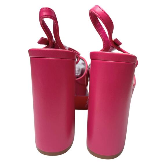 Rampage Open Toe Ankle Strap Patricia Platform Block Heel Sandals Size 8 Pink - Picture 15 of 15